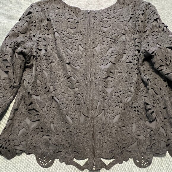 ANTHROPOLGIE X KNITTED & KNOTTED LASER CUT WOOL BLEND TOP - Picture 5 of 9